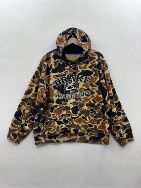 Drake Waterfowl Men’s 2XL Old School Camo Camouflage Long Sleeve Hunting Hoodie